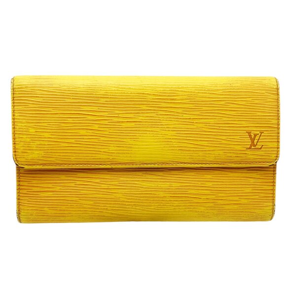 Louis Vuitton LV Yellow Epi Leather Long Wallet With Purple Interior - Picture 2 of 13